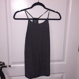 grey, open-back lululemon tank
